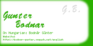 gunter bodnar business card